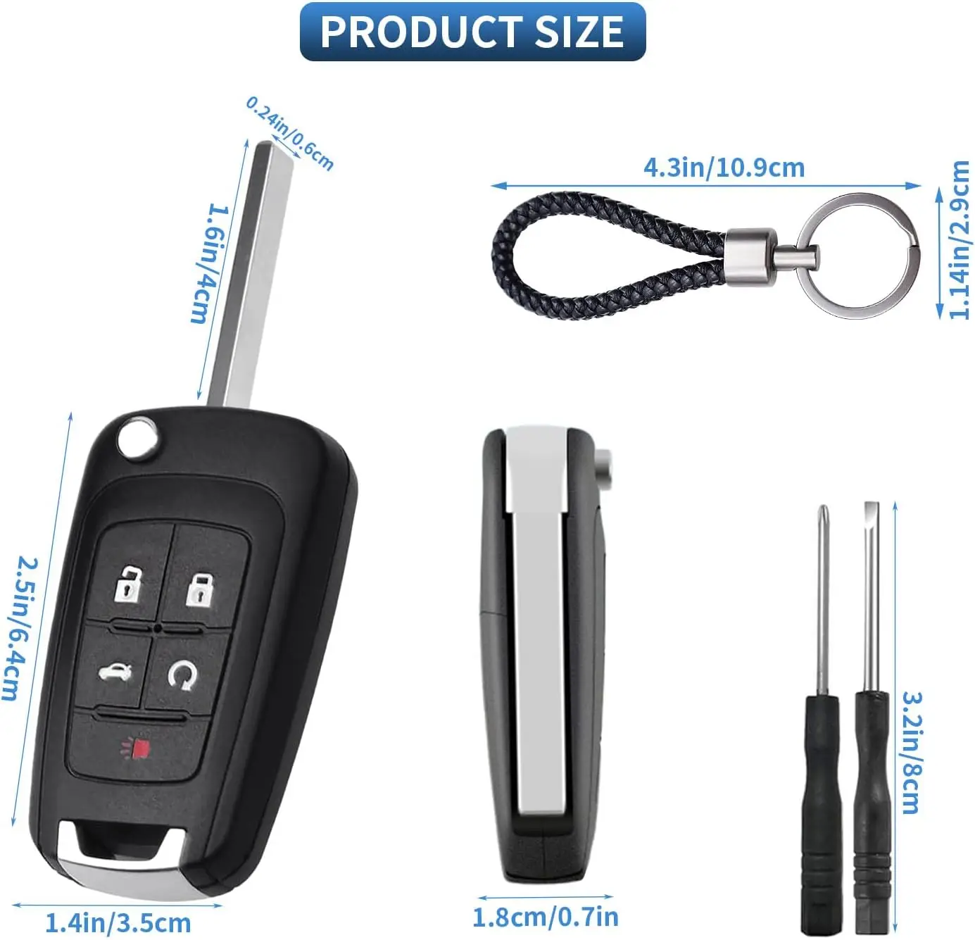 Chevy Cruze Camaro Impala Equinox GMC Terrain Buick Regal Lacrosse 2017-2011 키 포브 쉘 교체