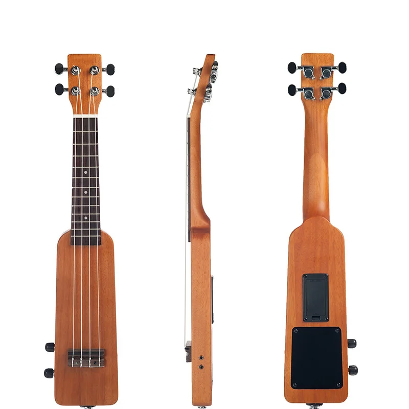 

Electric Ukulele Creative 21Inch Solid Wood Okoume Electric Ukulele Ukelele Uke with 3.5mm and 6.35mm Outputs Including Carrying