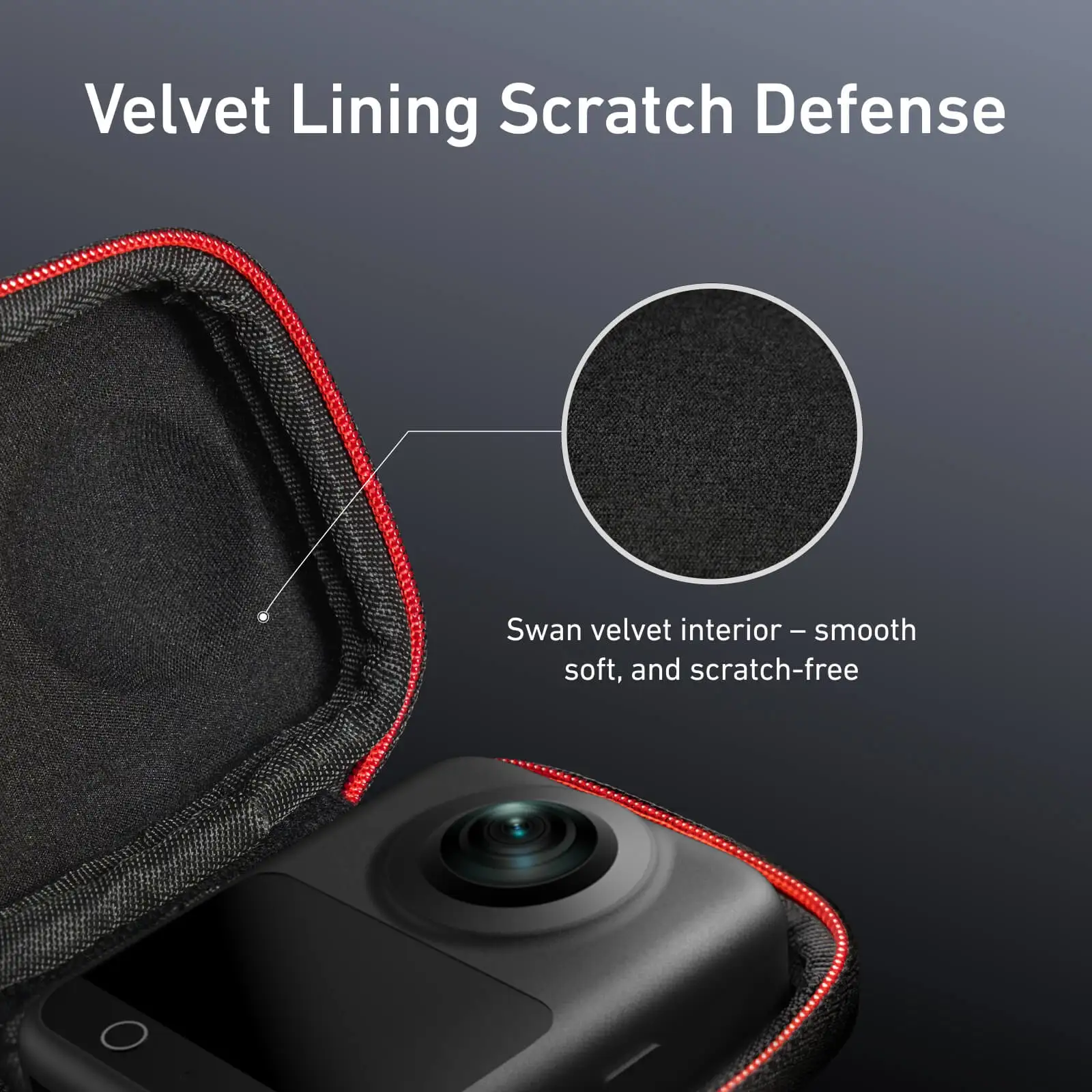 TELESIN حقيبة حماية صغيرة نحى نصف مفتوحة الإفراج السريع حمل حقيبة التخزين ل DJI OSMO 360 كاميرا الملحقات