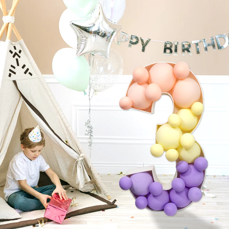 93 cm riesige Figur Ballonfüllbox 1. Geburtstag Ballon Nummer 18 20 30 40 50 Ballonrahmen Jubiläumsdekoration Babyparty – Detail 6