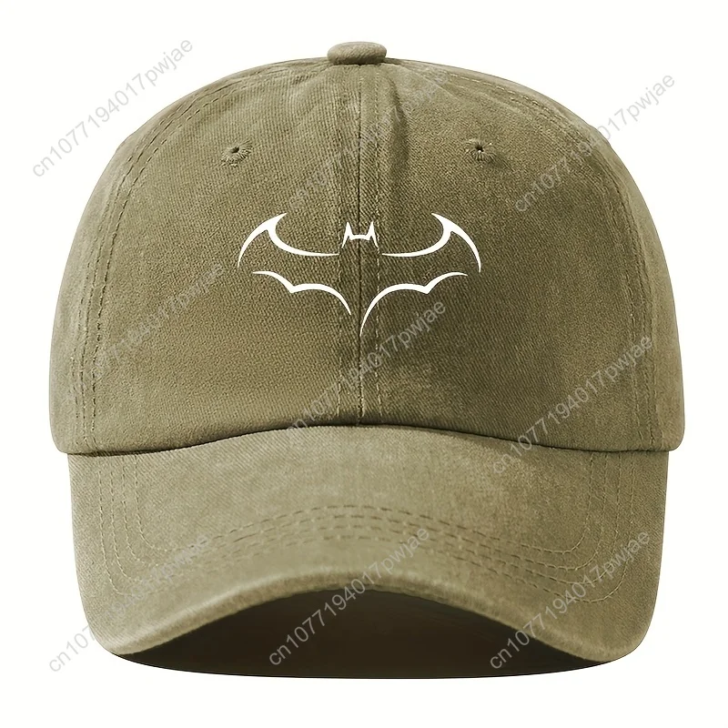 Men's baseball cap outdoor versatile casual soft top hat casual dad truck hat retro washed bat print hip-hop hat