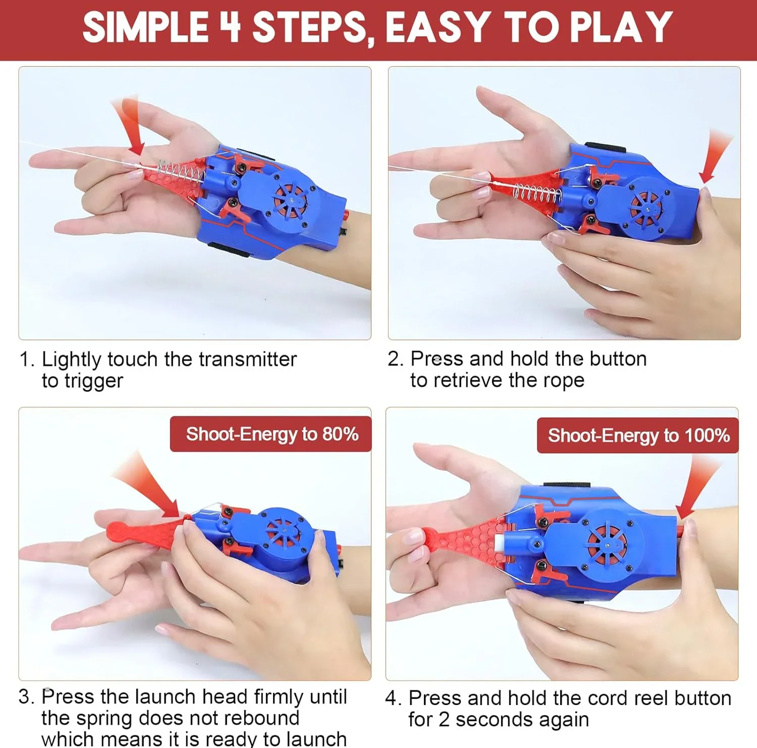 Spiderman Web Shooters Spider Man Wrist Launcher Upgraded Version Peter Parker Cosplay Gadgets Set Toys for Children Gift Kids