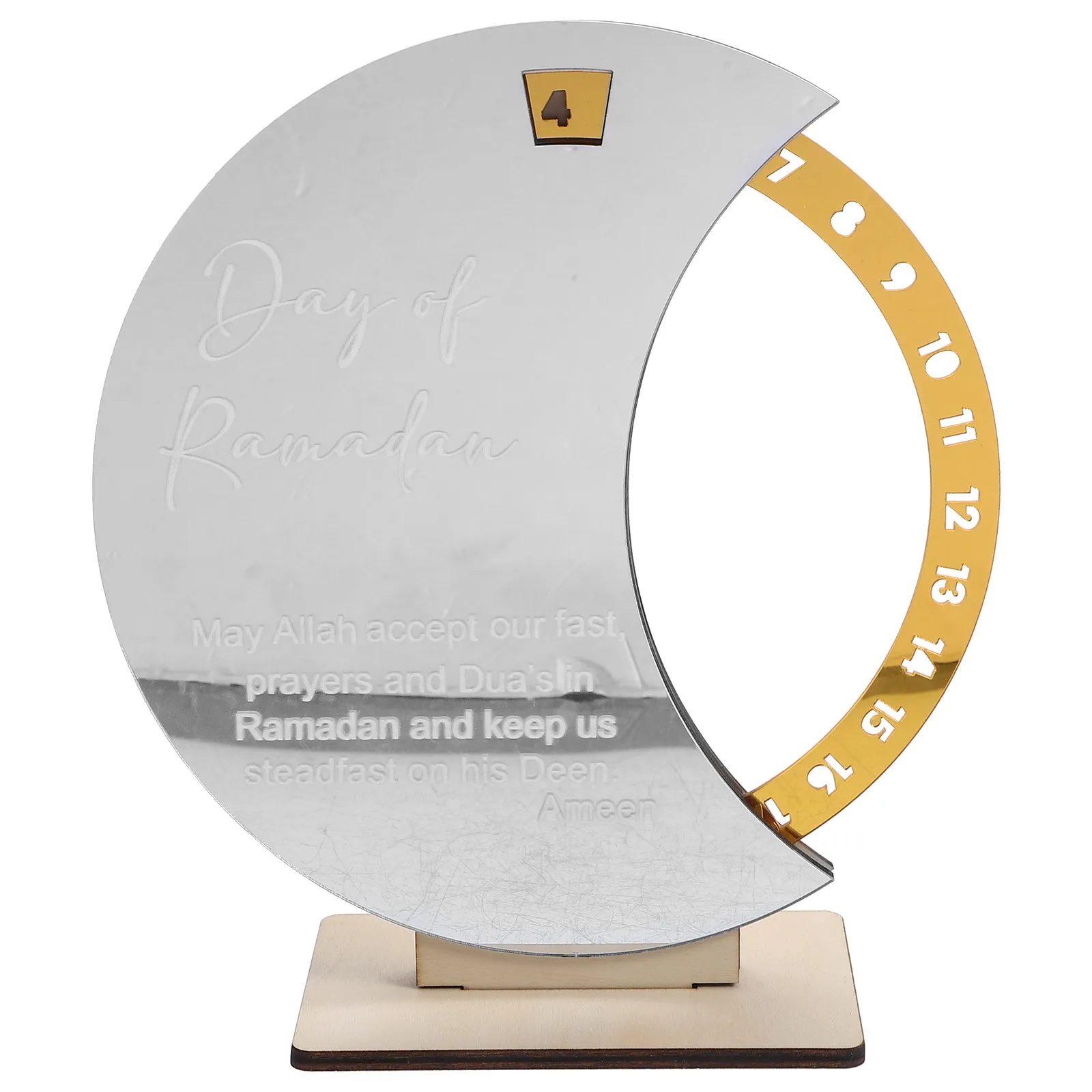 

Деревянный календарь-адвент для Рамадана: настольный таймер обратного отсчета с вращающимся этническим дизайном, напоминание о празднике Ид Мубарак, для офисного стола
