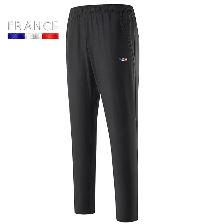 Embroidery France Flag Men Women child casual wear sport Running Pants Joggers Zippered Training Gym Cycling trousers football