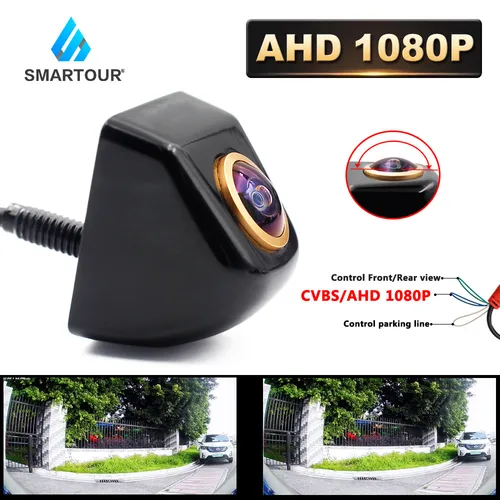 Imagen 2 del producto Smartour-cámara frontal HD con visión nocturna para coche, lente ojo de pez, CCD/AHD, para Android, DVD, Monitor AHD