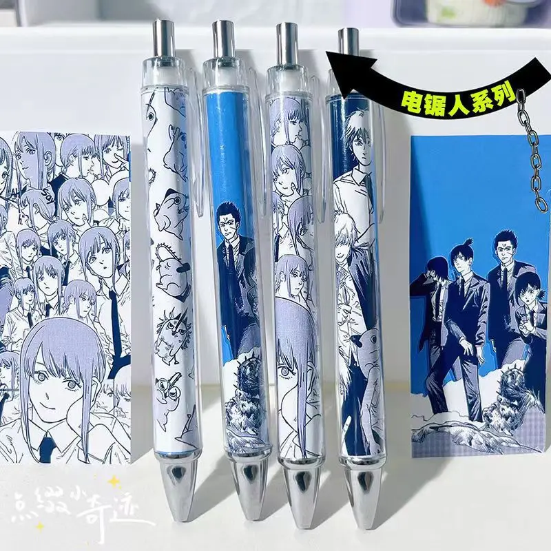 بالمنشار رجل طالب محدد 0.5 قلم توقيع أسود الكرتون أنيمي سرعة التجفيف محايد انقر القلم رولربال القرطاسية الهدايا #2