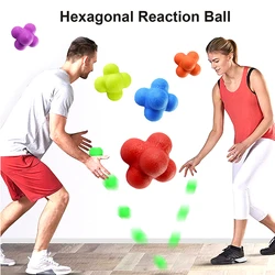 Hexagon Reaction Ball Agility Training Ball for Basketball Football Kids Adult Coordination Reflex Sports Fitness Training Ball