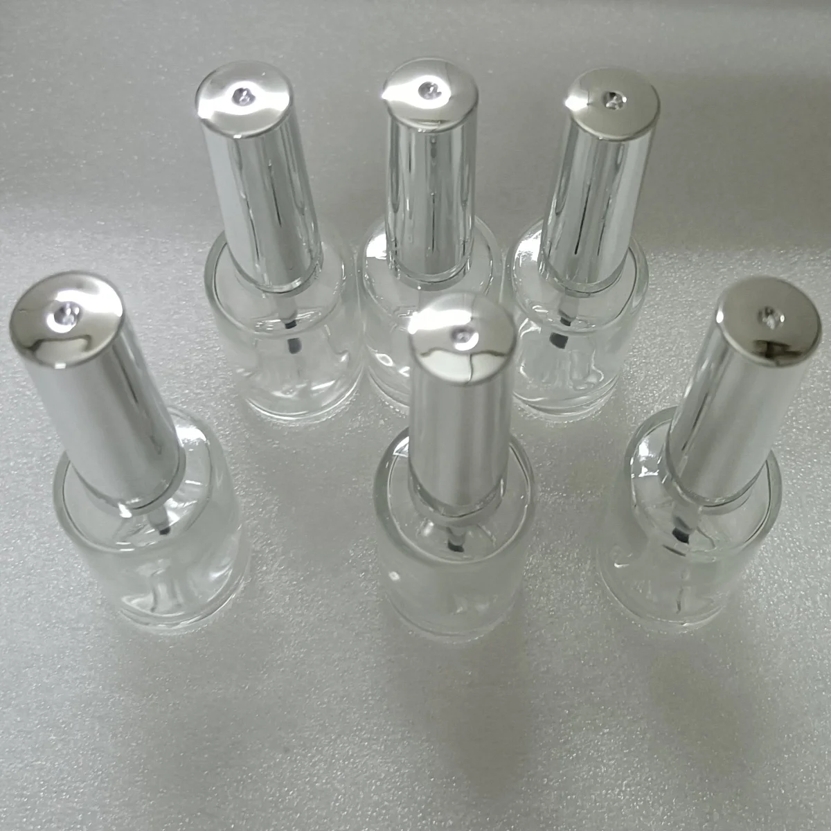 13ml 6 Pieces Clear Glass Nail Polish Bottles with Brush and Silver Lid Vials for Nail Art Liquid