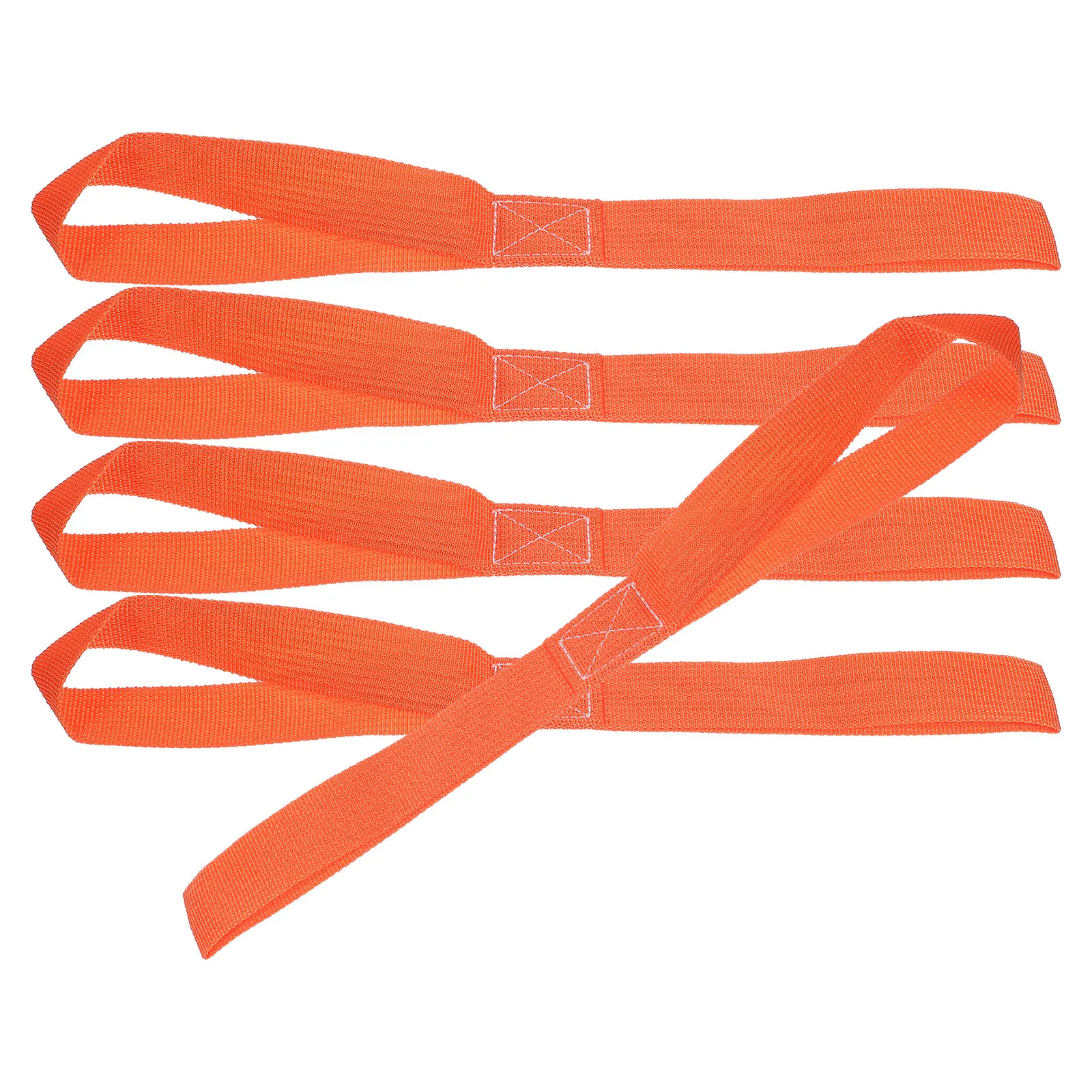 

4pcs Orange 2.5cmx30.5cm Heavy Duty Tie Down Straps Motorcycle Loop Luggage Binding Cargo Straps Soft Handlebar