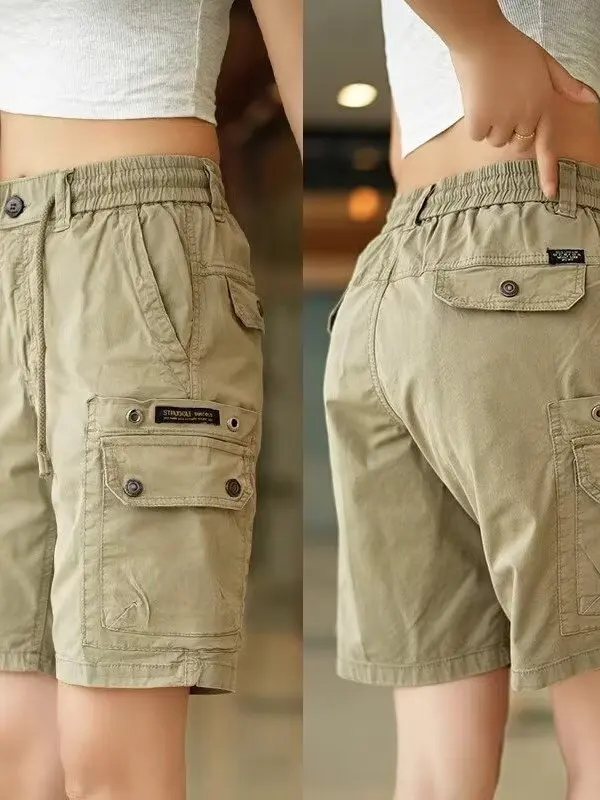 

American Sle Casual Workwear orts Men's Summer Loose Haome Five-Quarter Pants Youth Faion Wear Resistant to Iron