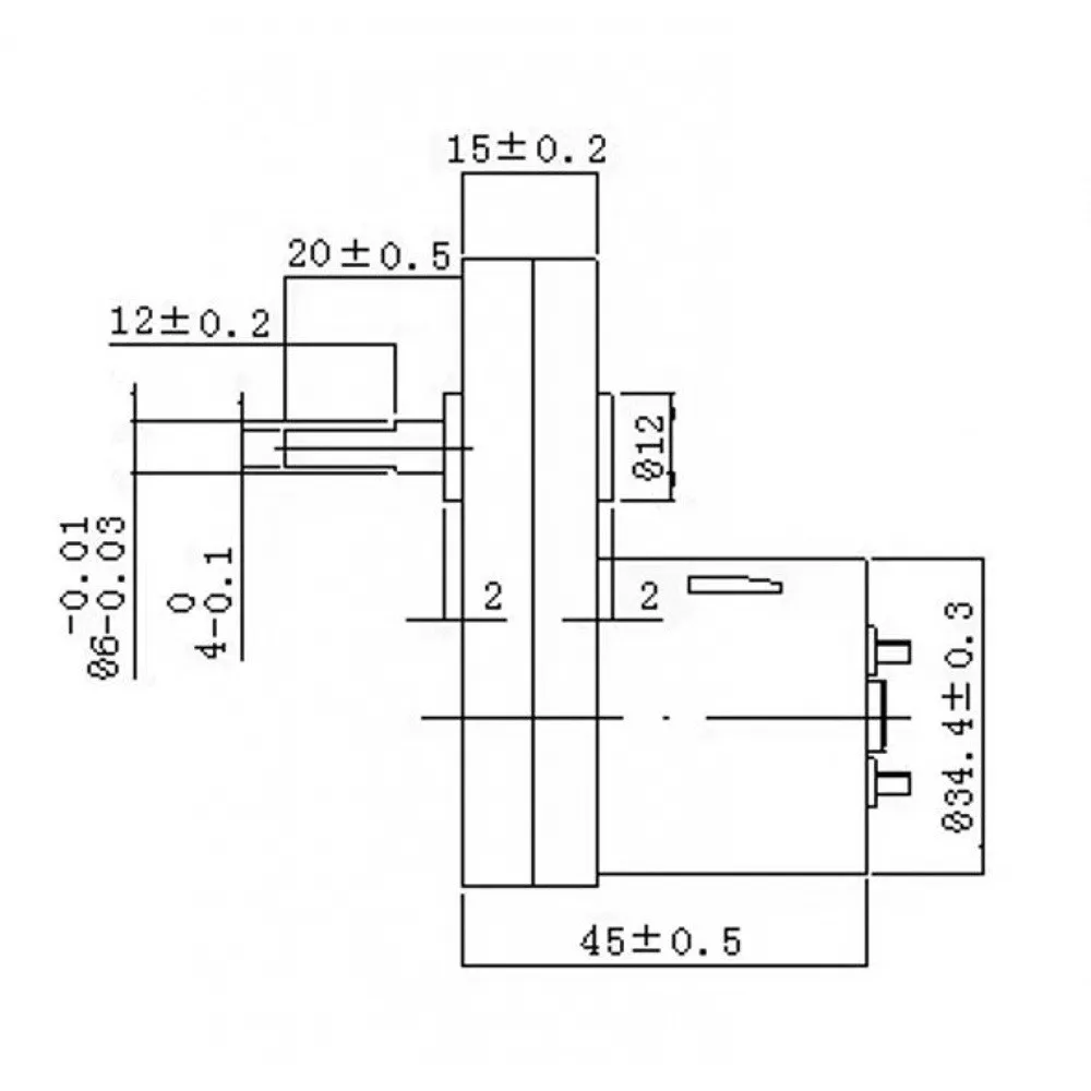 3530 quadratischer Bürsten-Getriebemotor mit hohem Drehmomentreduzierung, 7 geformter DC3,7–14,4 V Ganzmetall-Getriebemotor mit Kabel für Robotik