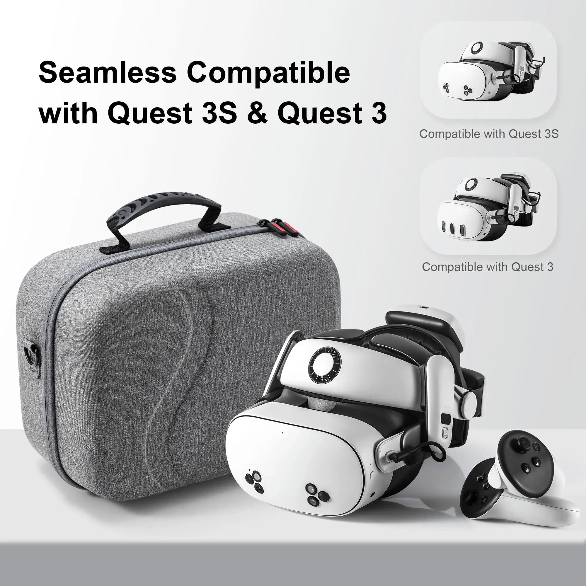 Large Carrying Case for Meta Quest 3/Quest 3S/ BOBOVR S3 Pro/Kiwi Design Battery Head Strap and Other Accessories Storage Case