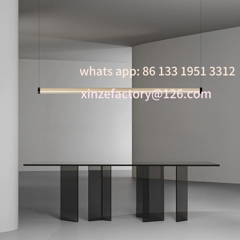 

Customizable Italian minimalist, restaurant chandelier Nordic high-end bar modern minimalist geometric word glass strip