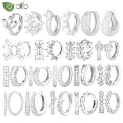 925 Sterling Silver Needle zircon Small Hoop Earrings for Women 12mm Round Circle Huggie Earring Fashion Ear Piercing Jewelry