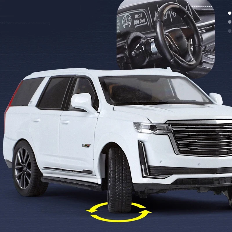 1:24スケール合金製SUVカーモデルおもちゃ、サウンド&ライト、開閉ドア&プルバックアクション付き - 男の子へのフェスティバル、クリスマス、誕生日プレゼントに最適