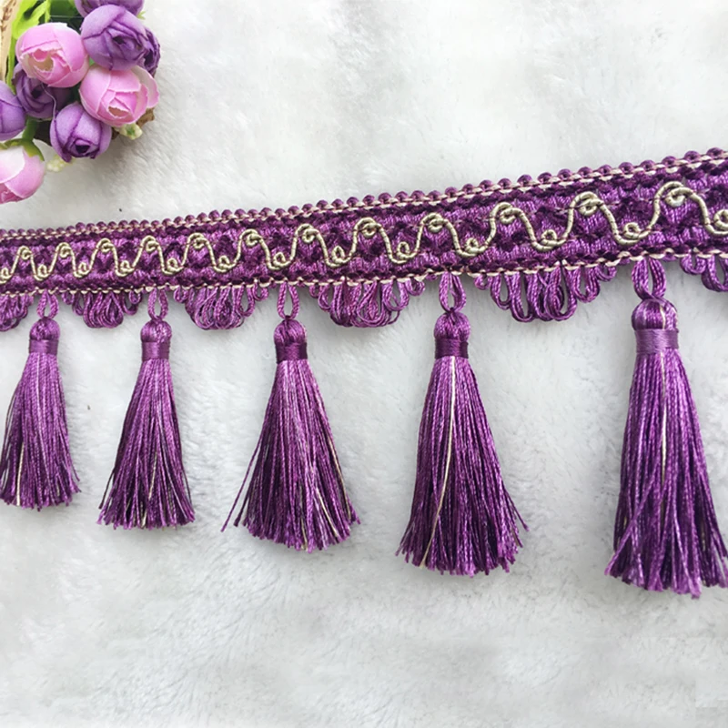 1M Tassel Fringe Trim Sewing Lace Craft Trimmings Edging Curtain Accessories Pendant Cushion Table Upholstery Sofa Decor Textile