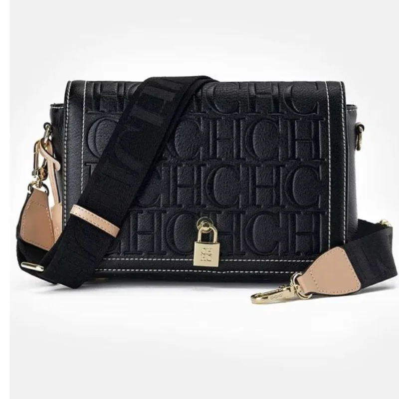 

CH осенне-зимняя однотонная сумка через плечо с буквенным принтом, высококачественная женская модная элегантная классическая женская сумка 2025 года