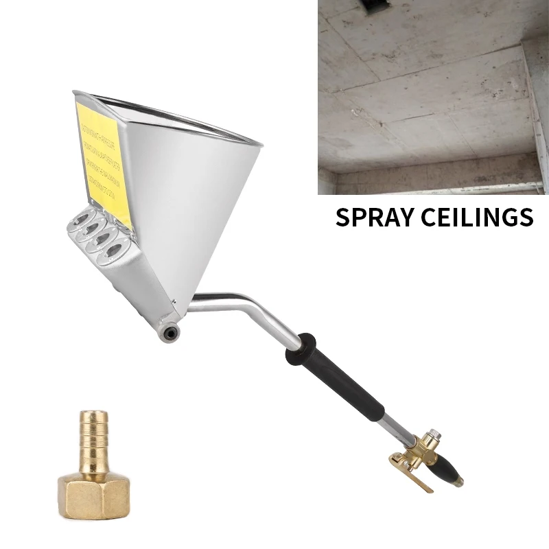 Cement Mortar Spray Gun Versatile for Interior/Exterior Walls and Roofs Pneumatic Cement Sprayer Professional Application for Mo