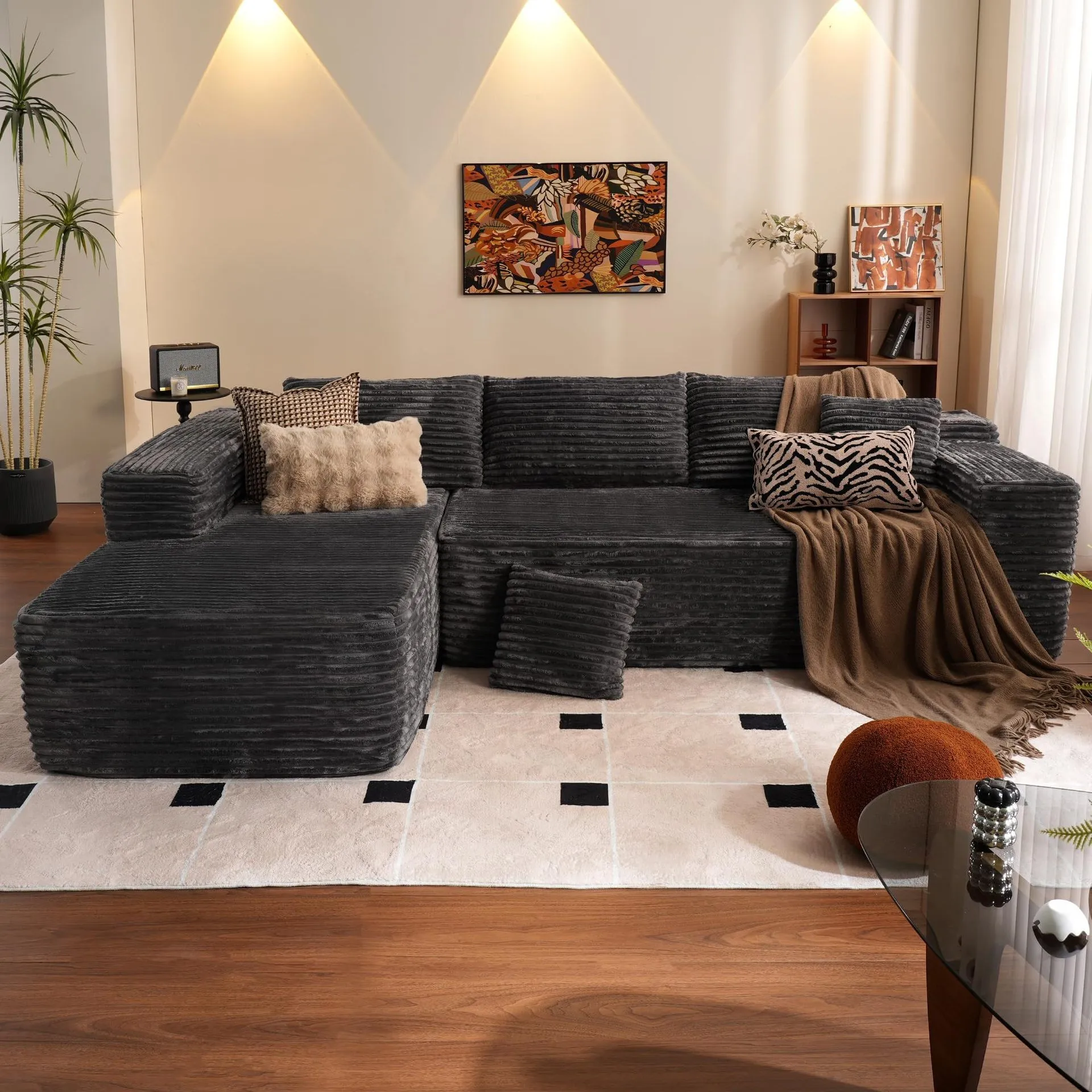 Compression furniture combination sofa home living room without installation fabric