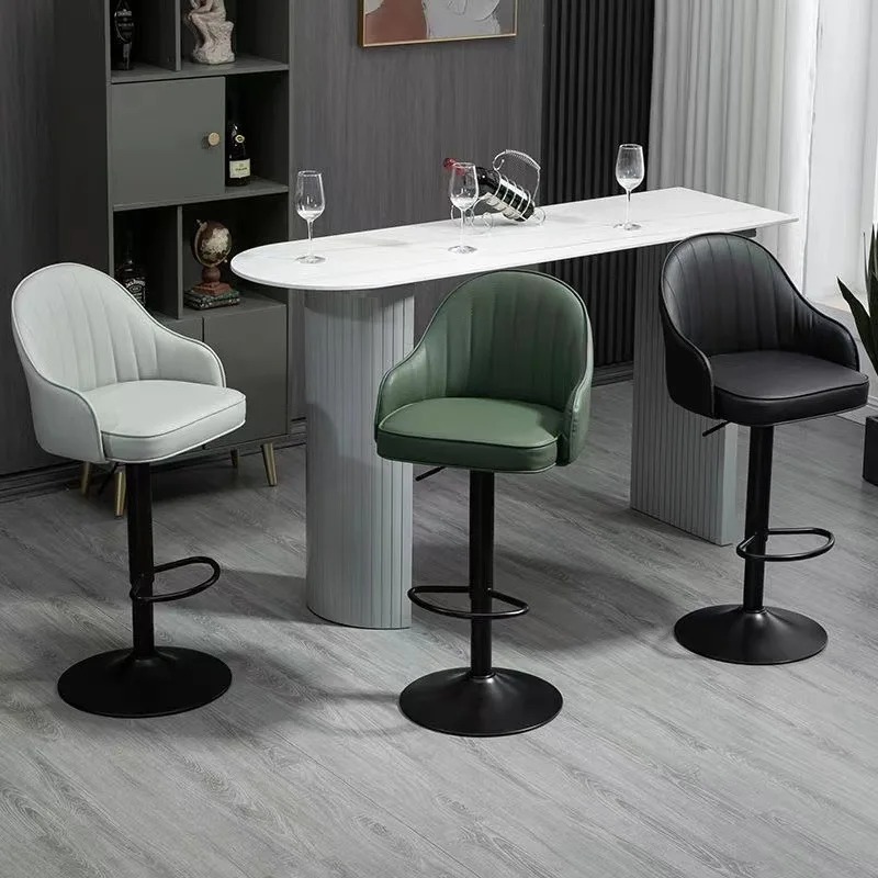

Bar chair lift rotating high chair, modern simple backrest bar stool
