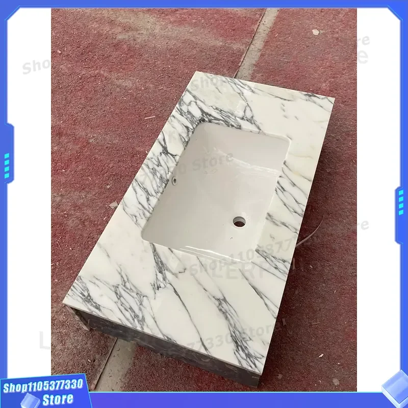 Natural White Marble Wall Mounted Basin Indoor Bathroom Washbasin Kitchen Countertop Stone Sink Furniture Factory Wholesale