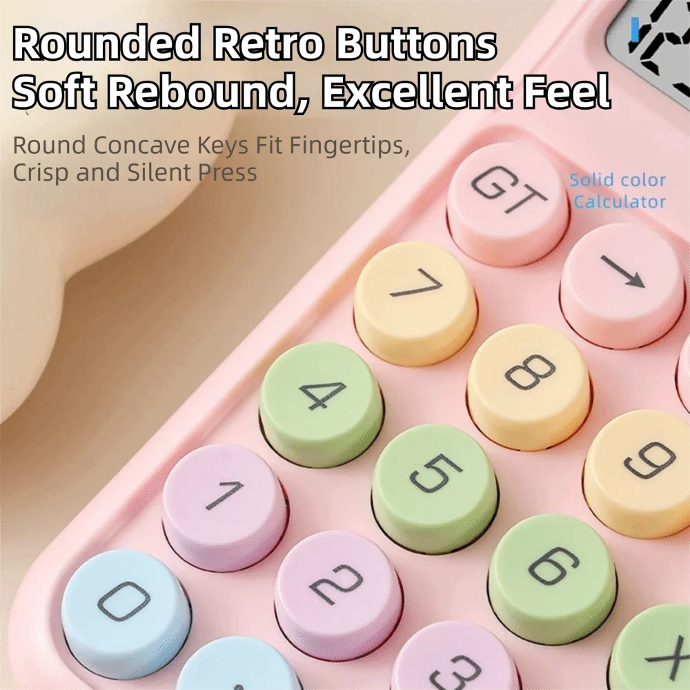 10-digit Display Electronic Calculator Transparent Design Lcd Display Desktop Calculator Anti-slip Pad Large Buttons