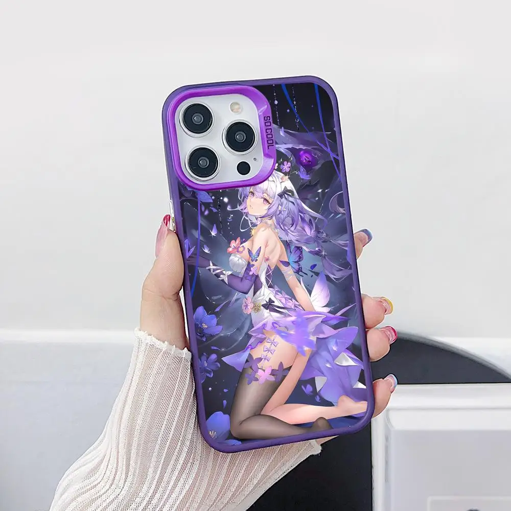

Чехол для телефона Honkai Star Rail Castorice для iPhone 17, 16, 15, 14, 13, 12, 11 X XR XS 8 7 Air Pro Max Plus, фиолетовый полупрозрачный чехол