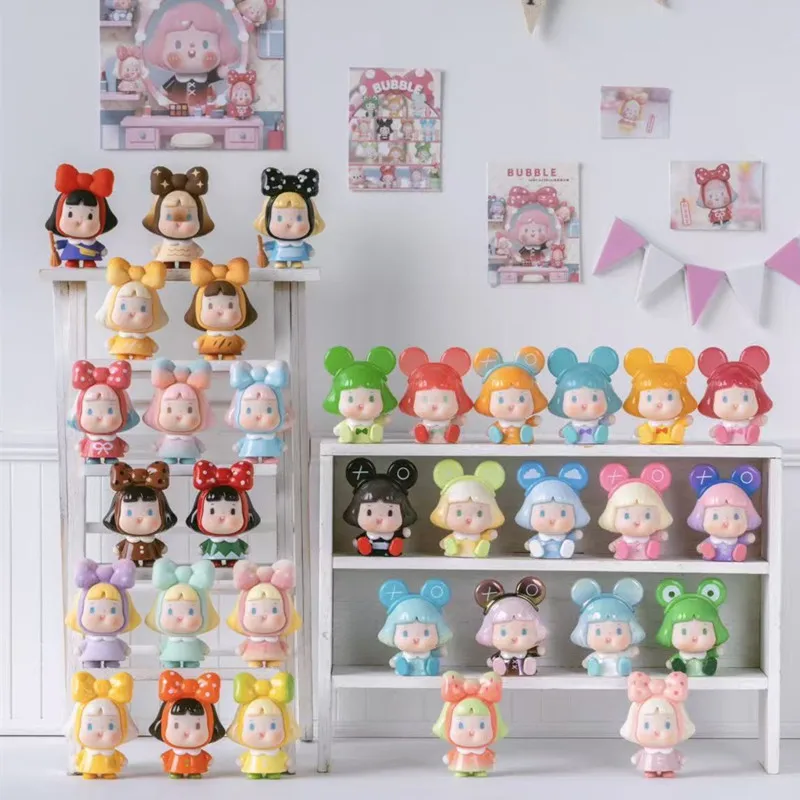 2PCS Random Genuine PVC MINI Figure Doll Girls Mystery Birthday Gift Cute Miniature Figurines Desktop Ornament