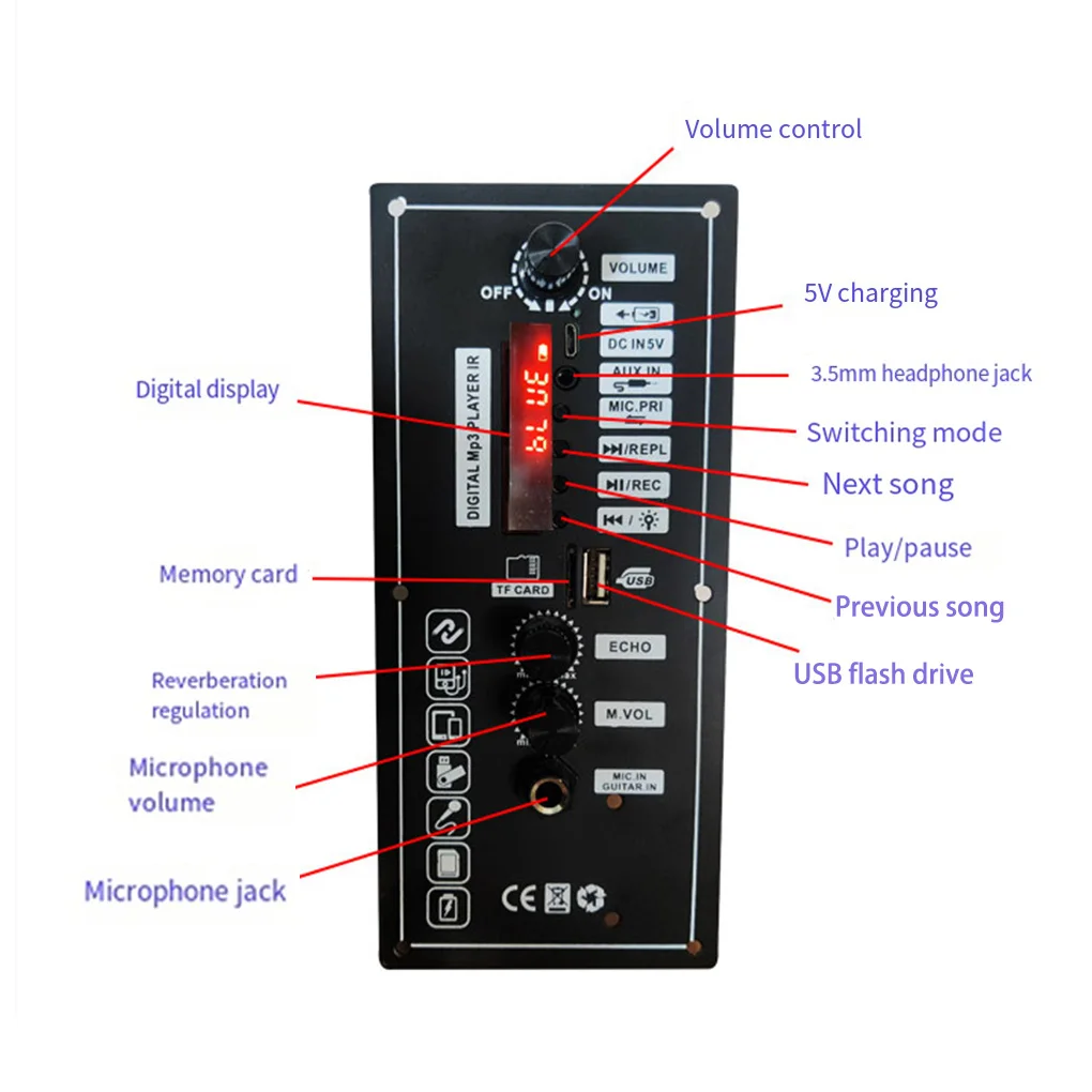 MP3 مكبر للصوت مجلس المتكلم للسيارة ، وحدة راديو الصوت ، AUX يو القرص ، 5 0