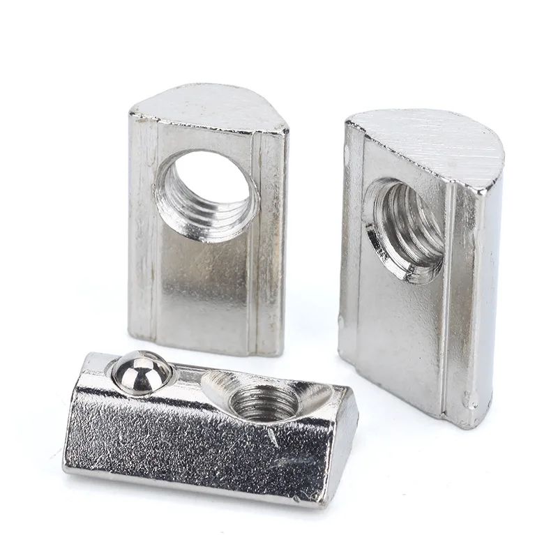50/100PCS M3 M4 M5 M6 Roll in Spring T-nut with Ball for Aluminum Extrusion with Profile 2020 Series Aluminum Profile Groove 6