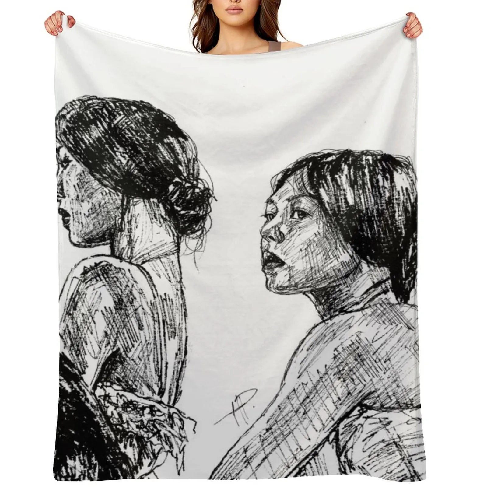 

The Handmaiden Throw Blanket wednesday Furry sofa bed Fashion Sofas Blankets