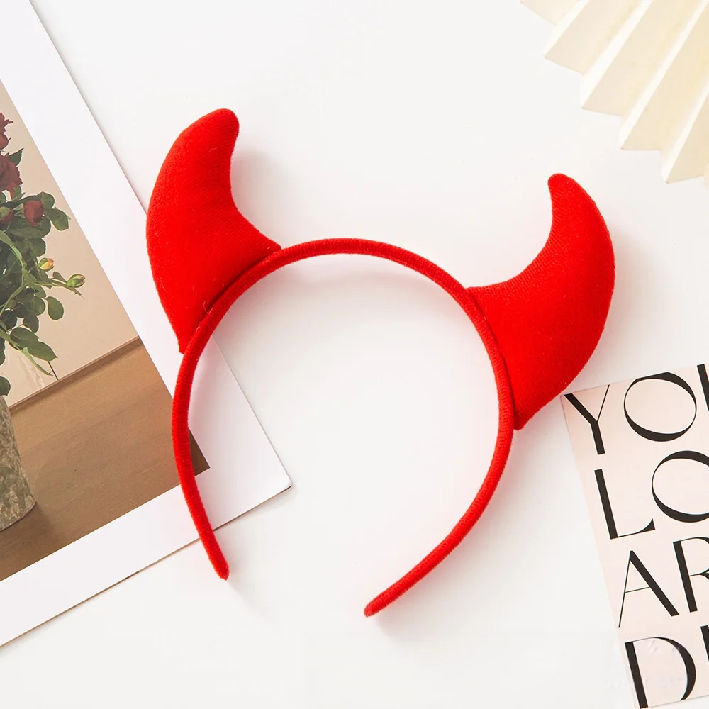 Serre-Tête Cornes de Diable Rouges en Peluche – photo 6