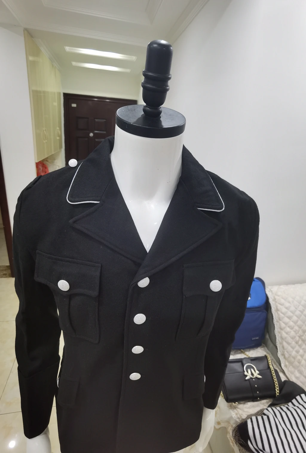 제2차 세계대전 WW2 독일 육군 M32 블랙 울 튜닉 재킷 유니폼 군사