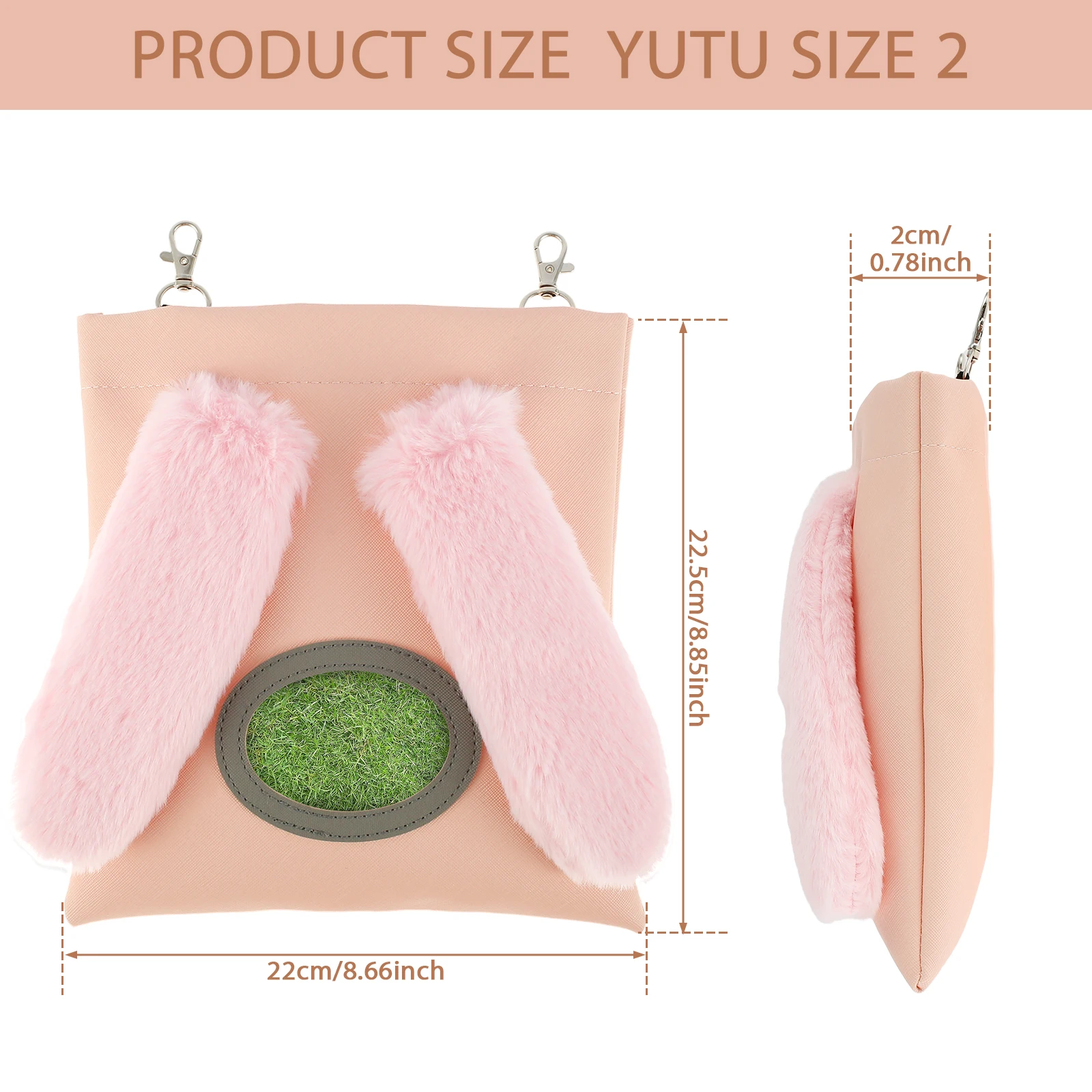 2Pcs Rabbit Hay Feeder Bag Hanging Bunny Feeding Bag Waterproof Artificial Leather Hay Feeder Storage Bag Reusable Large