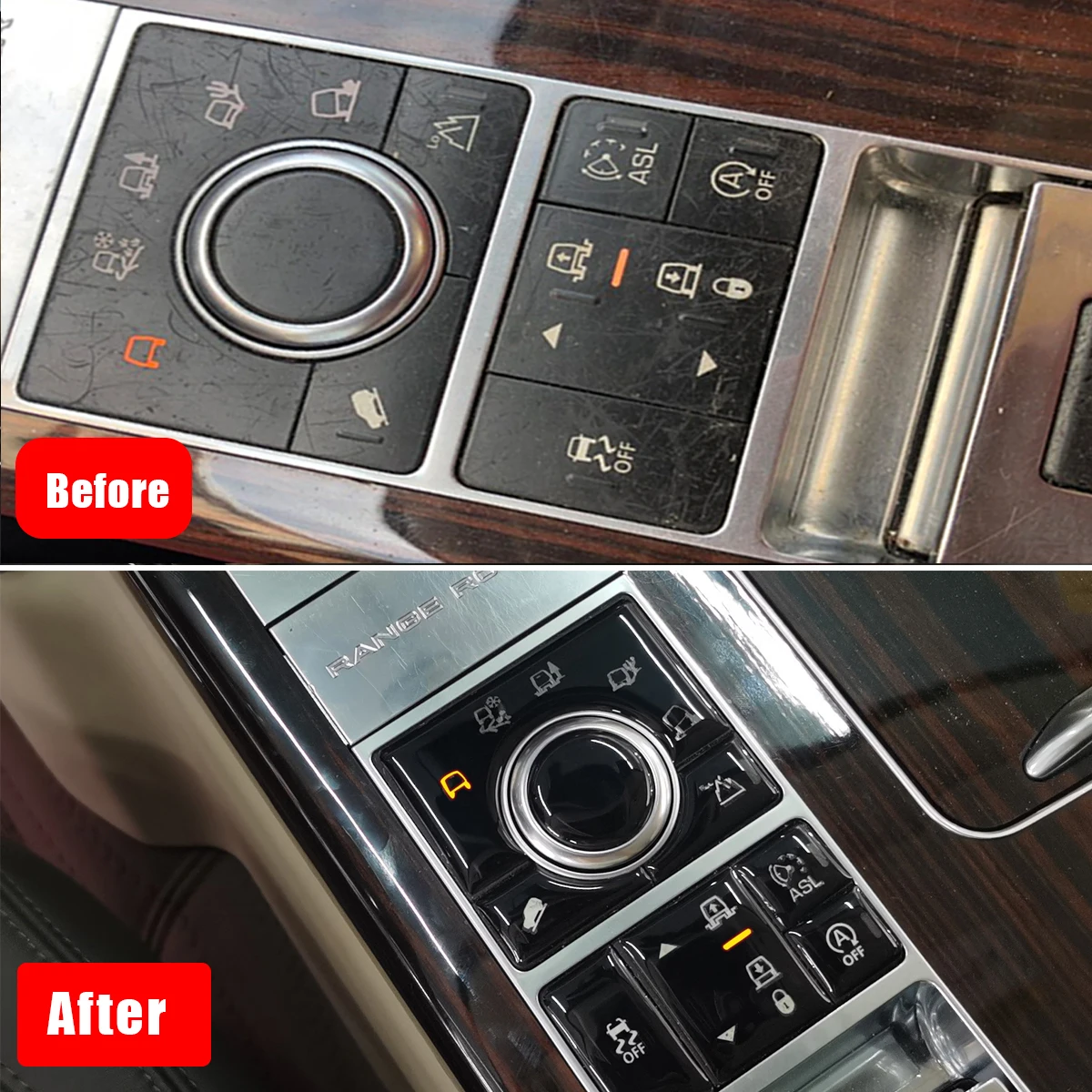 Button Sticker For Range Rover Vogue L405 2014 to 2017 Interior Cover For Range Rover Sport Accessories L494 Gear Terrain Switch