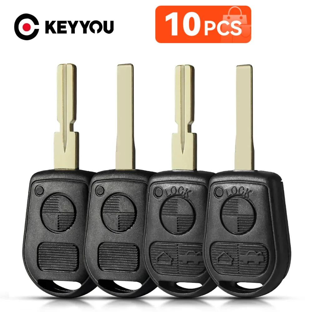 KEYYOU 10PCS 2/3 Buttton Remote Car Key Shell For BMW Z3 E31 E32 E34 E36 E38 E39 E46 Z3i HU58/HU92 Key