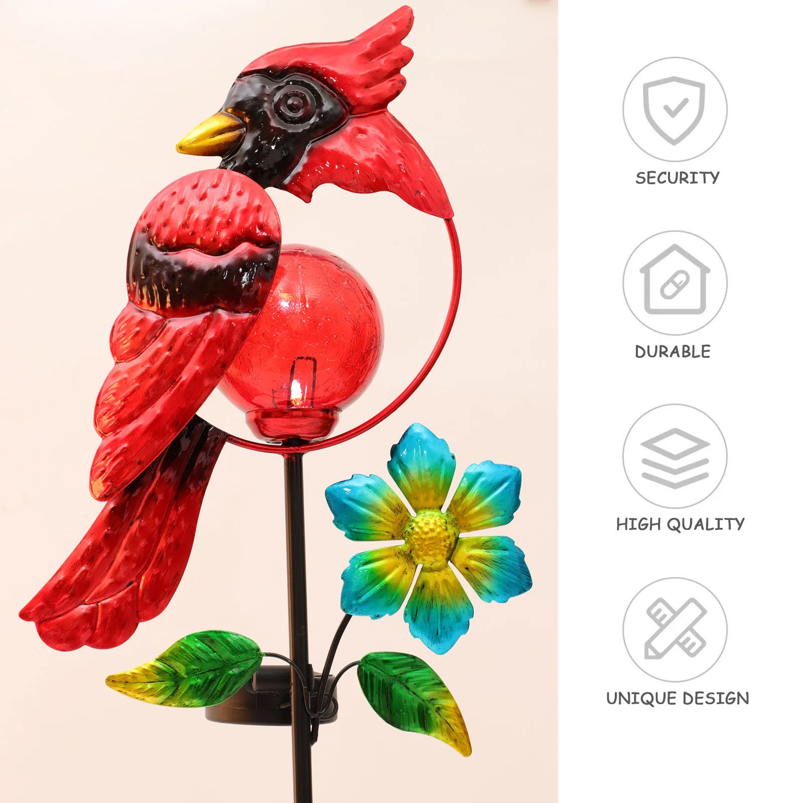 

Solar Powered Lawn Light Iron Parrot Design Waterproof Outdoor Decoration Garden Lamp Retro Landscape Lighting