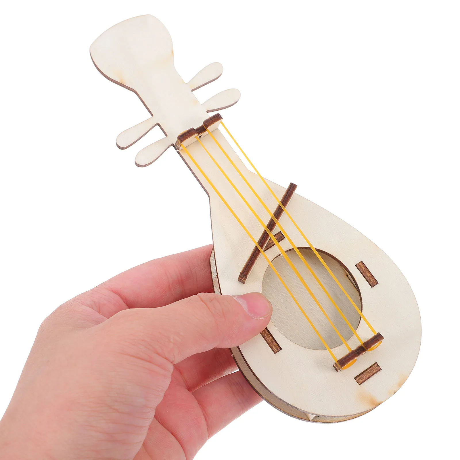 

2 Wooden Musical Instrument Ornaments Miniature Chinese Pipa Guzheng Decor Vintage Style Pupils Small Instruments Home Study