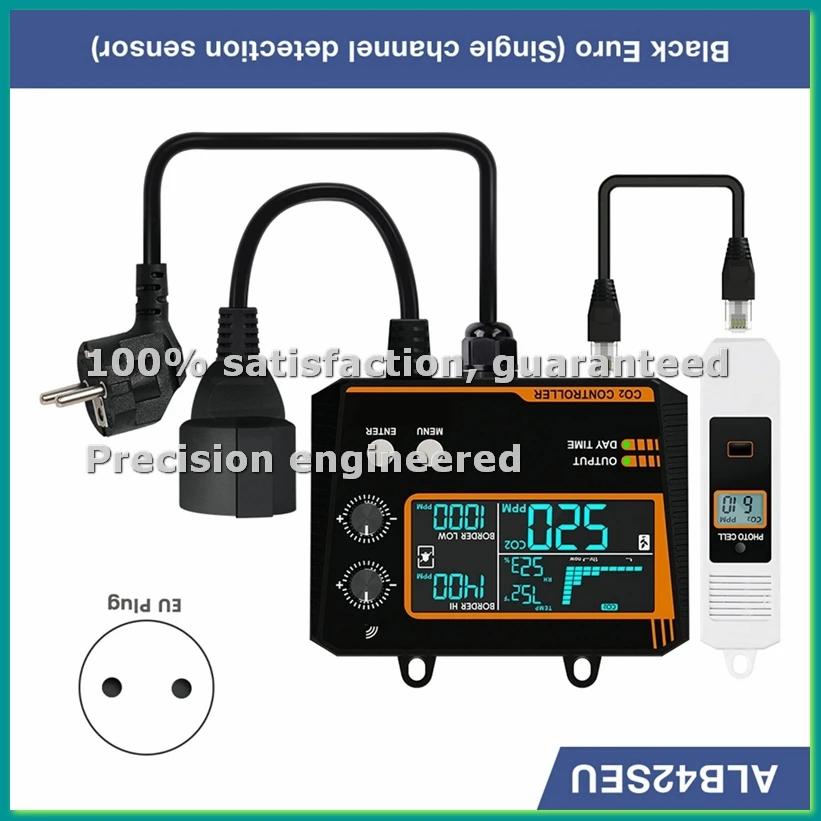 

Carbon Dioxide Controller Single Channel Split Probe CO2 Monitor CO2 Pressure Reducer Valve for Greenhouse EU Plug A-BCBW