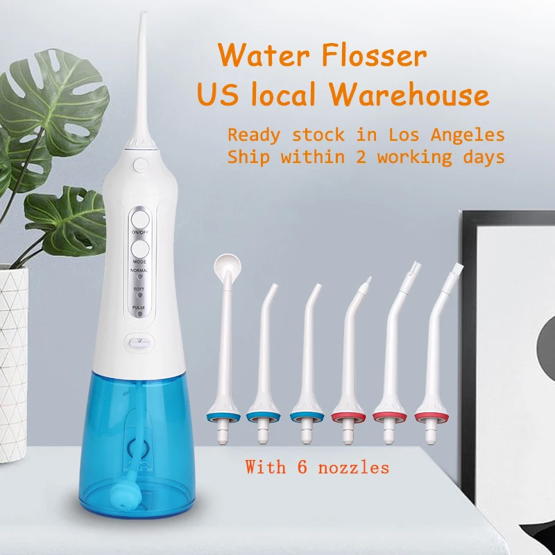 Oral Irrigator with DIY 3 Modes 6 Jets Dental Water Jet 300ML IPX7 Waterproof Water Flosser Rechargeable Teeth Cleaner Oral Care