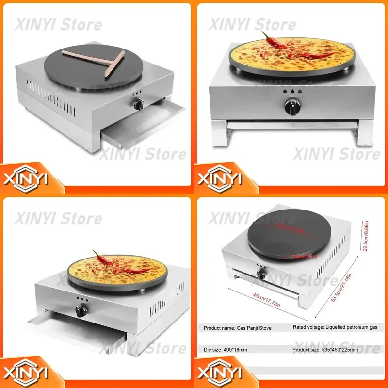 for Gas Crepe Machine Commercial Pancake Maker Stainless Steel Multigrain Pancake Crepes Dessert Street Food Business