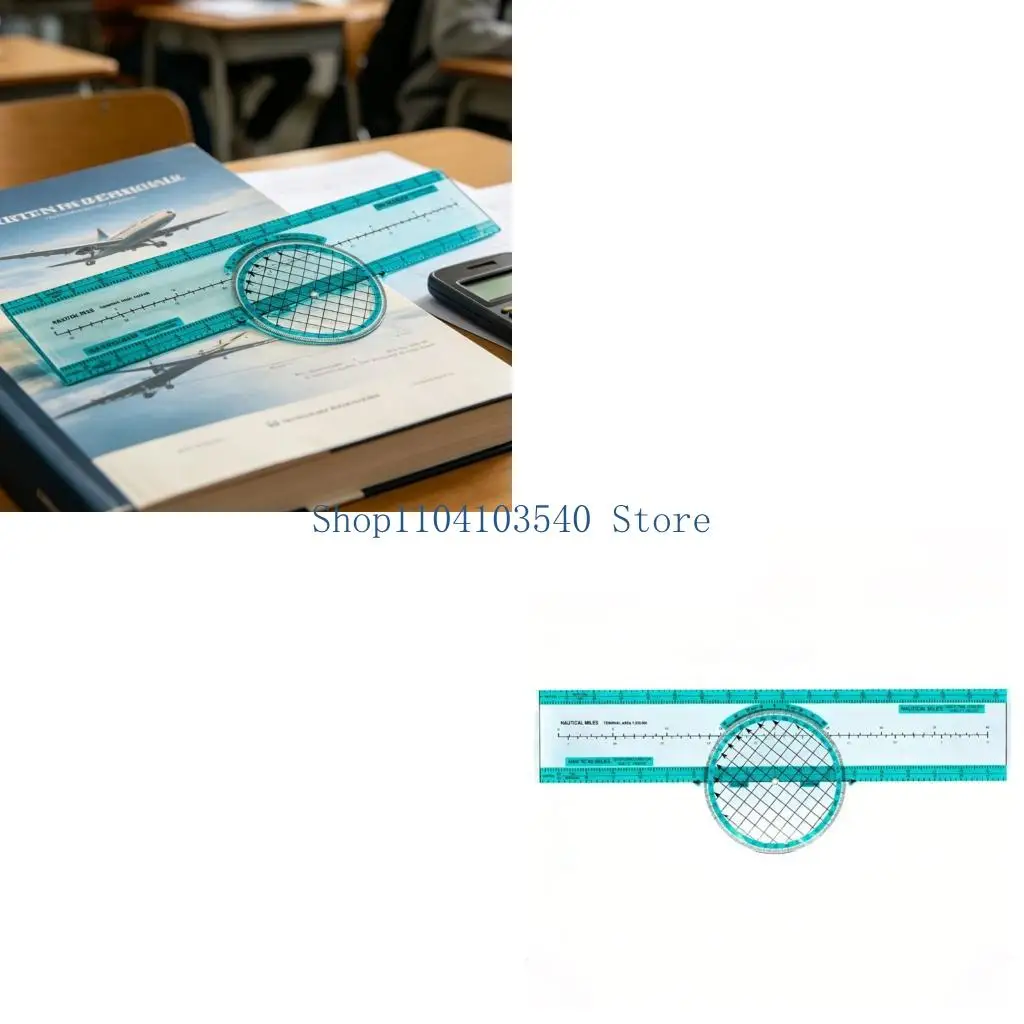 02DC Professional Aviation Measuring Tool Rotating Vector Scale Ruler For Pilots
