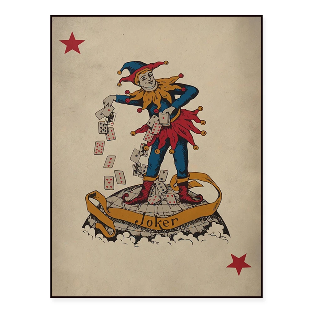 Queen,Black Joker ,Jack Poster Print,King Of Diamonds Poker Hand Poster Print   | Playing Card Wall Art Print |  Wall Decor