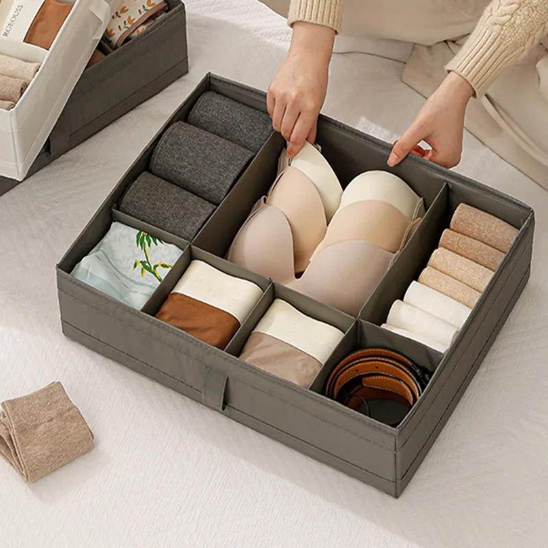 

Drawer Organizers Storage Box 7grids Underwear Bra Socks Drawer Storage Finishing Box PP Board Partition Wardrobe Storage Box