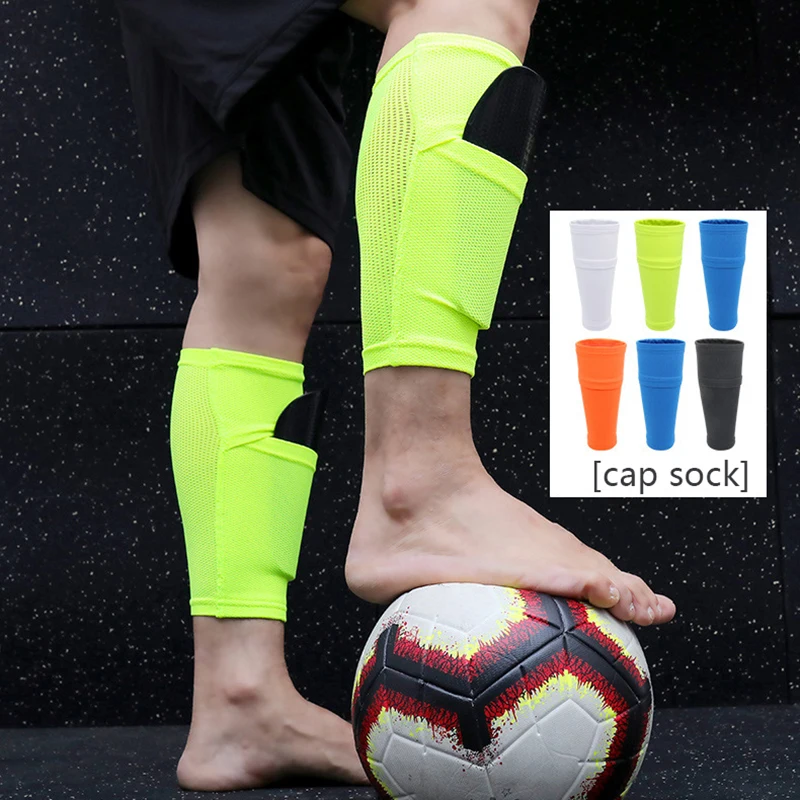 1Pair Sports Safety Shin Pads Sleeves Breathable Football Shin Holder Instep Socks Polyester Leg Guard Sleeves For Kids Boys Men