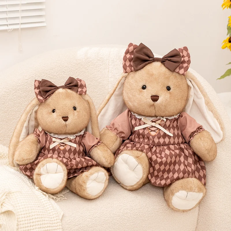 

Creative Chocolate Rabbit Dress Up Skirt Soft Stuffed Animal Kawaii Bunny Baby Accompany Doll Cute Plush Toys Decor Girl Gifts