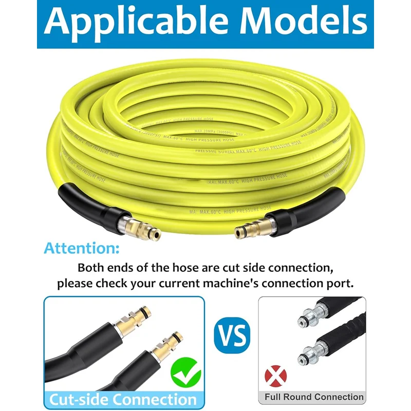 Pressure Washer Replacement Hose Super Flexible Hose for Karcher K Series Washer, Click Type Plug Quick Connector Extension