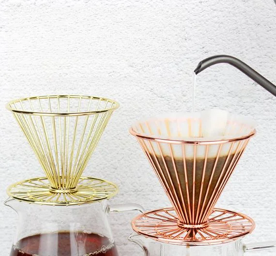 1Pc Stainless Steel Coffee Filter Holder 28 String V Shape Dripper Stand For Pour Over Brewing Tea Strainer Kitchen Accessory
