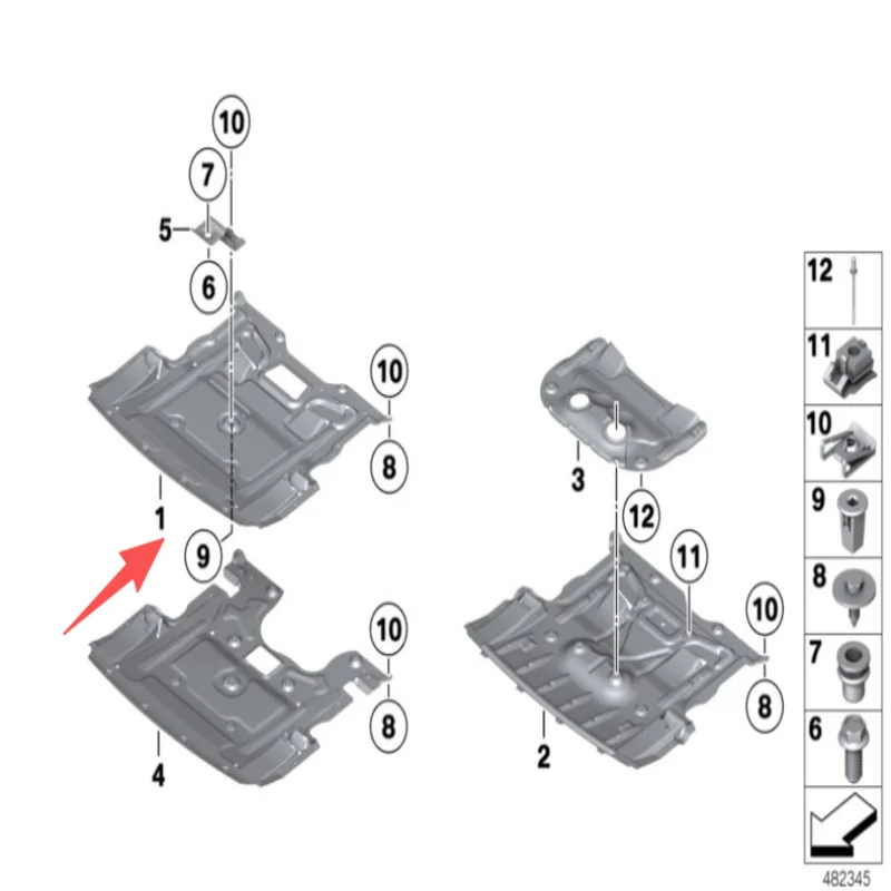 51757185113 Under Engine Cover Protection Splash Plate For BMW F07 F10 ActiveHybrid 5 535i 550i 528i 520i 523i 640i 51757184990