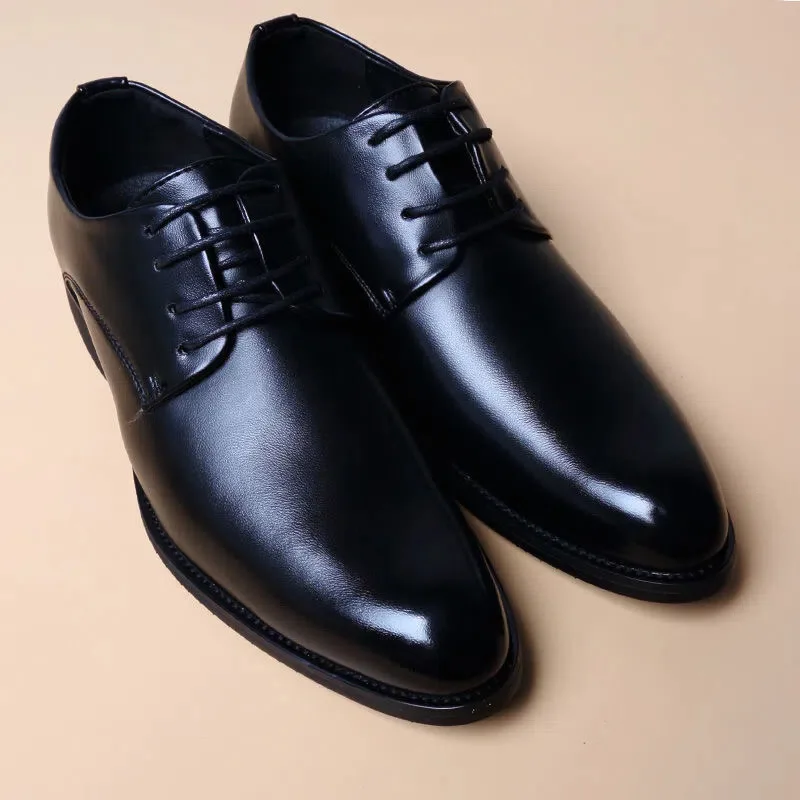 

Leather Formal Shoes Lace Up Oxfords Men Thick Bottom Men Fashion Wedding Party Men Dress Shoes Italian Designer Male Shoes